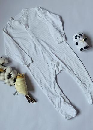 🐰новий білий сліп у рубчик ladybird 1–1,5 року