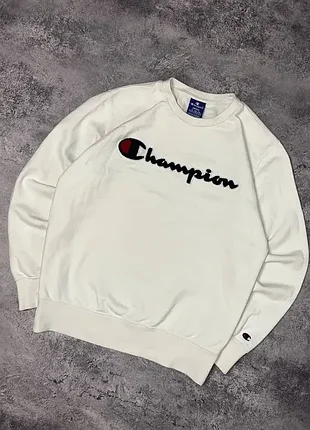 Свитшот champion махровый логотип