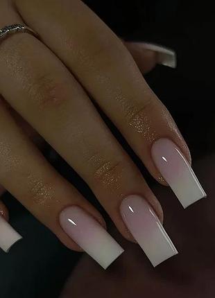 Накладні нігті довгі френч із декором френчем