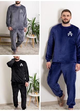 Махровая пижама мужская, махрова піжама чоловіча, домашній костюм махровий, плюшева піжама чоловіча, зимова піжама махрова