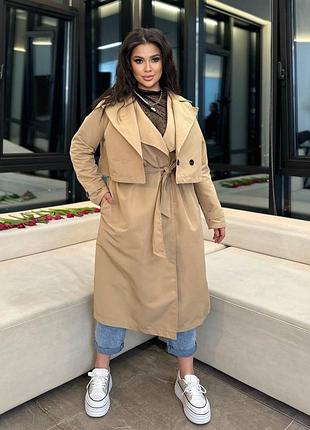 Женский тренч жилетка двойка