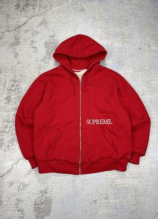 Supreme logo зіп худі куртка чоловіча оригінал