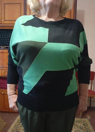 Свитер женский коттон с кашемиром большого размера "летучая мышь" gajiakaqiusa