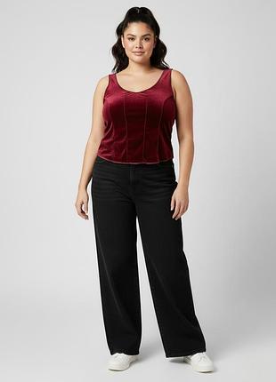 Роскошный бархатный топ майка кофта большого размера essence
