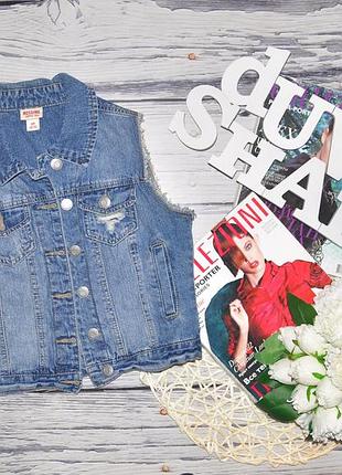 36/s невероятная фирменная джинсовая жилетка жилет с потертостями mossimo