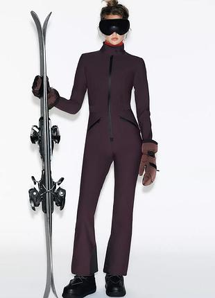 Комбінезон жіночий бордовий лижний zara new ski