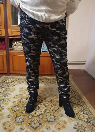 Джинсы женские коммуфляжные большого размера summum women