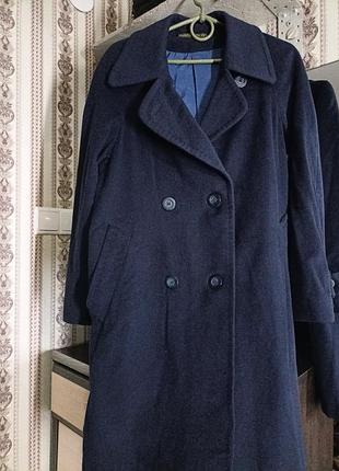 Пальто -тренч жіноче , вовна. колір темно-синій. розмір  m,l.