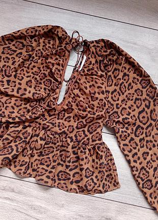 Блуза топ в леопардовий принт