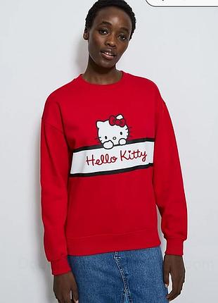 Женский хлопковый свитшот с рисунком hello kitty.