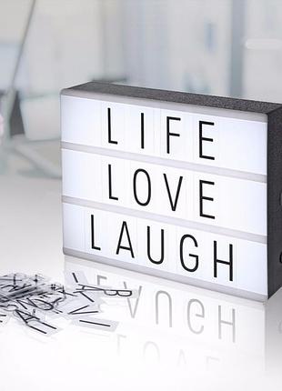 Интерьерный лайтбокс с буквами а4 96 букв