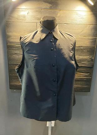 Шелковая блуза безрукавка, натуральный дикий шелк