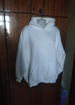 Белая толстовка свитшот оверсайз m/l/xl/xxl