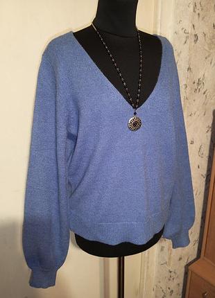 Стильный мягкий укороченный голубой свитер-джемпер-пуловер vila clothes