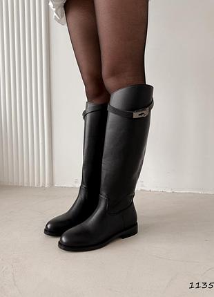 Сапоги женские elian черные, экокожа деми