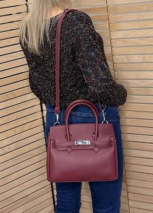 Женская стильная и качественная сумка из эко кожи бордо