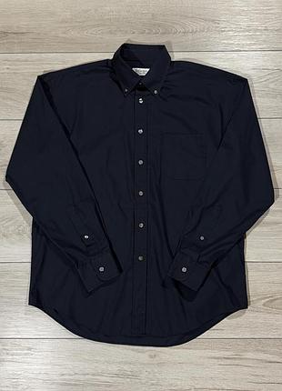 Классическая рубашка юсл ysl yves saint laurent pour homme, темно-синяя, 40/41(xl), оригинал