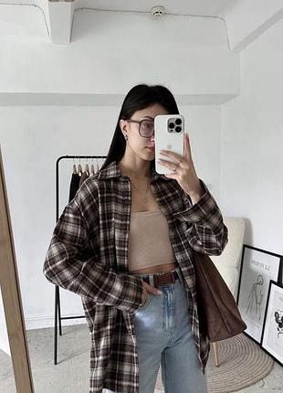 Сорочка оверсайз коричнева