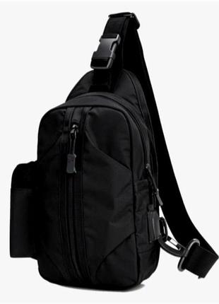 Чоловіча сумка слінг через плече з usb зарядкою водонепроникна