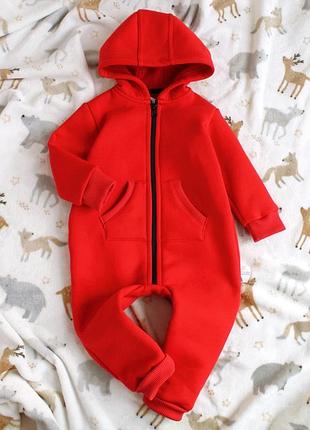 Червоний ромпер на флісі дитячий