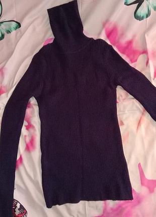 Свитер водолазка гольф лонгслив женский то же самое синий теплый kiss 💋 me