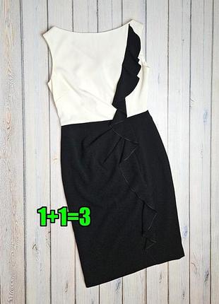 🤩1+1=3** брендовое черно-белое приталенное платье футляр миди coast, размер 44 - 46