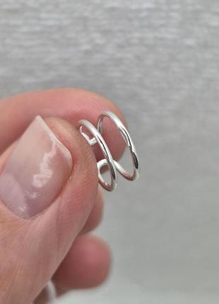 Срібна сережка каффа кліпса, моносережка срібло 925 проби