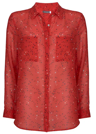 Eur 46 стильная шифоновая прозрачная блуза рубашка большой размер no1218