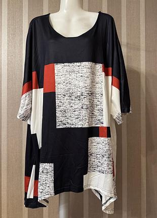 🥰 блуза в геометричний принт 4xl батал