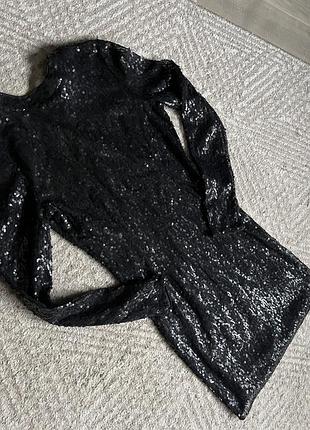 Сукня на корпоратив ginatricot  чорні паєтки яскрава коротка облягаюча міні