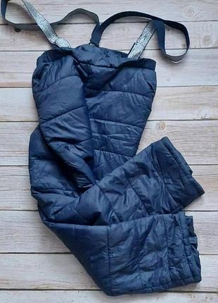 Сині теплі зимові штани для дівчинки комбінезон 134 р