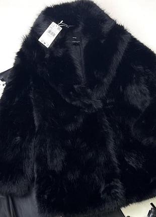 Черная обьемная эко шуба