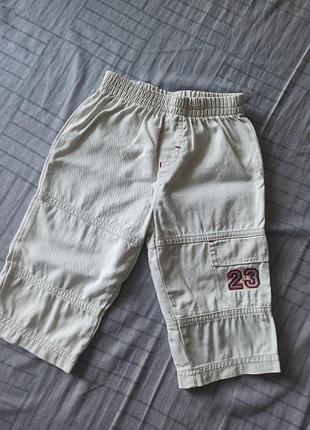 Летние коттоновые джинсы на мальчика 6-9 месяцев