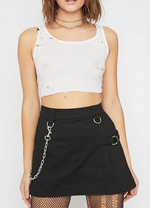 Міні спідниця на високій посадці з цепом dollskill current mood