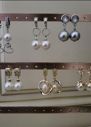 Авторські срібні сережки з перлами