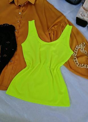 Майка трикотажна неонова салатовий колір м'яка ніжна віскоза