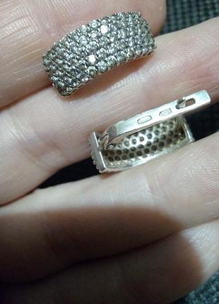 Серьги серебро 925 с фианитами