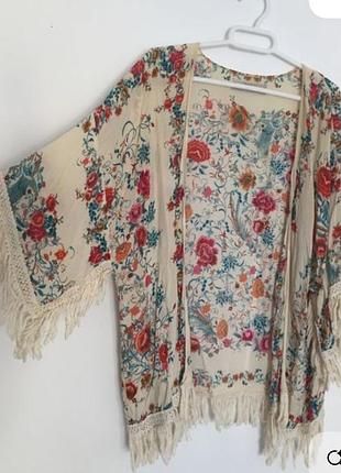 Накидка женская в принт цветы