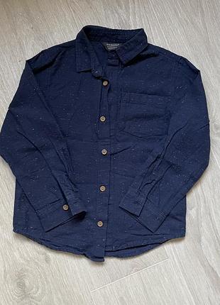 Бавовняна,синя сорочка на хлопчика 5-6років.сорочка на хлопчика 116,122
