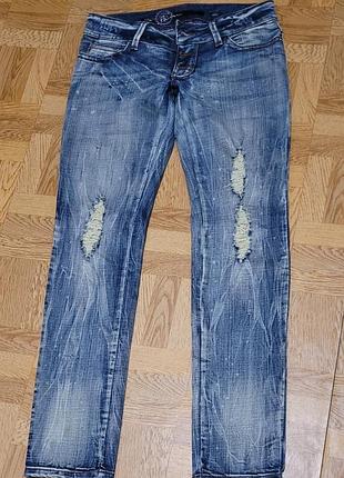 Джинсы вареные итальянские miss sixty узкие рваные размер 28 идеал