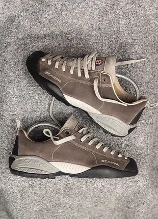 Кожаные трекинговые кроссовки scarpa mojito gray оригинал тактические повседневные унисекс женские
