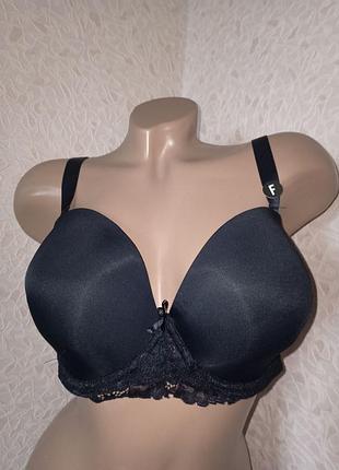 Черный бюстгалтер полуанжелика с кружевом 80f (нюанс). бюстгалтер для девушки 5379