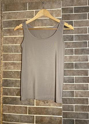 Базова майка блузка бежева, жіноча slim облягаюча