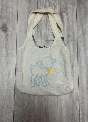 Сумка з плюшу, з овечкою