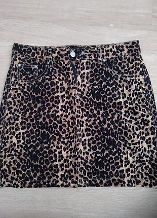 Леопардовая юбка размер м