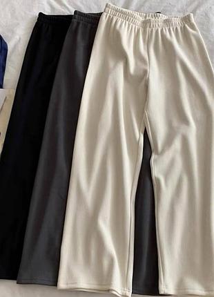 Брюки в рубчик на флисе