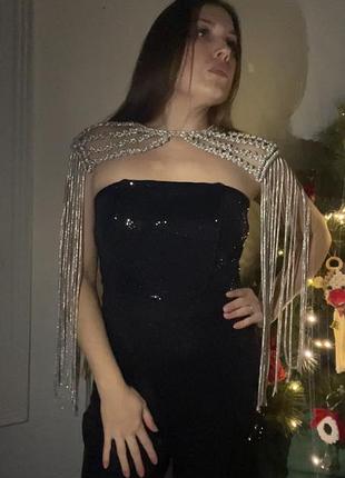 Стразовий сяючий оплічник(наплічник, чокер) макраме