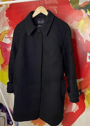 Чорне пряме пальто з вовни m&s collection розмір 46
