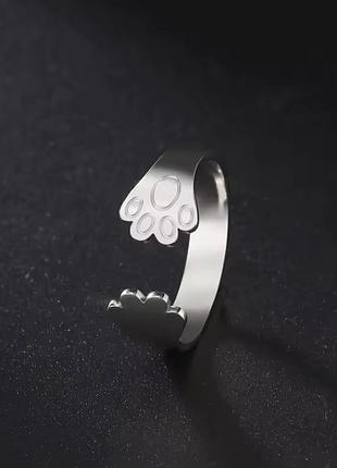 Кільце лапка котик песик нержавіюча сталь stainless steel