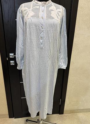 Нічна сорочка, з мереживом, 100% бавовна, трикотаж